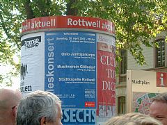 Konsertplakat i byen Rottweil i forbindelse med vrt besk.